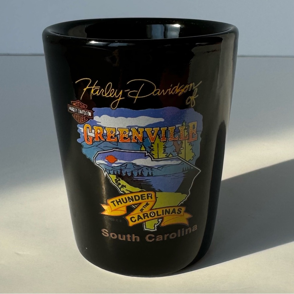 Harley Davidson, Greenville, South Carolina shot glass!